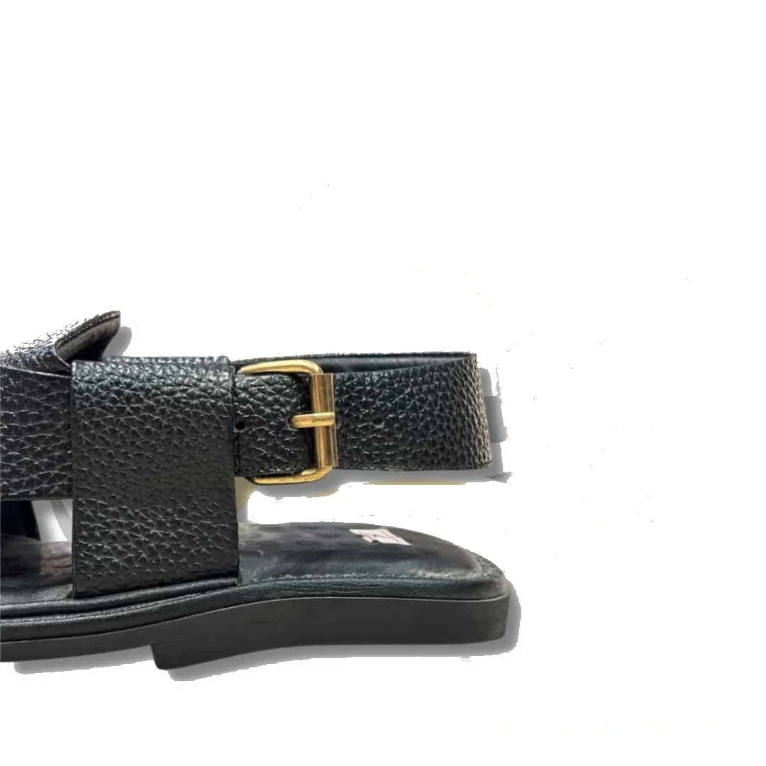 Black Dotted Smart Zalmi Peshawari Chappal - view 4