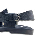 Black Dotted Takidar Medium Sole Peshawari Chappal - view 4