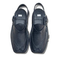 Black Dotted Takidar Medium Sole Peshawari Chappal