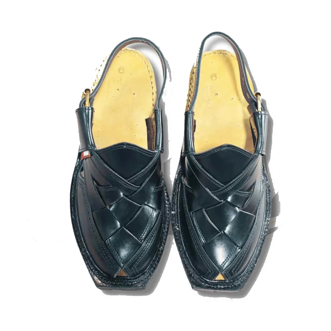Black Quetta Norozi Chappal with Double Sole