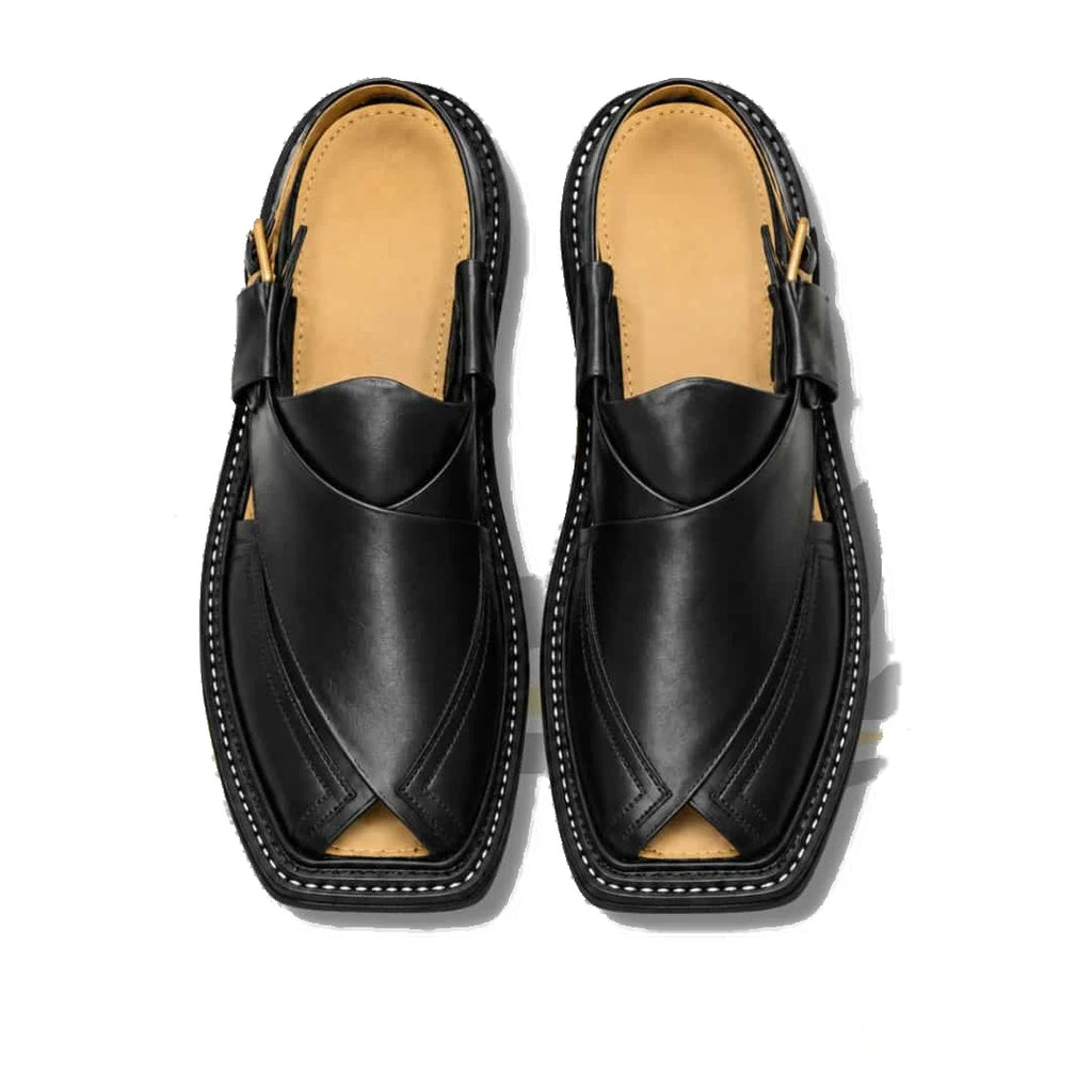 Black Triple Gear Takidar Charsadda Chappal