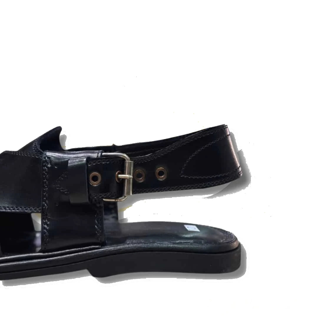 Black Takidar Peshawari Chappal - view 4