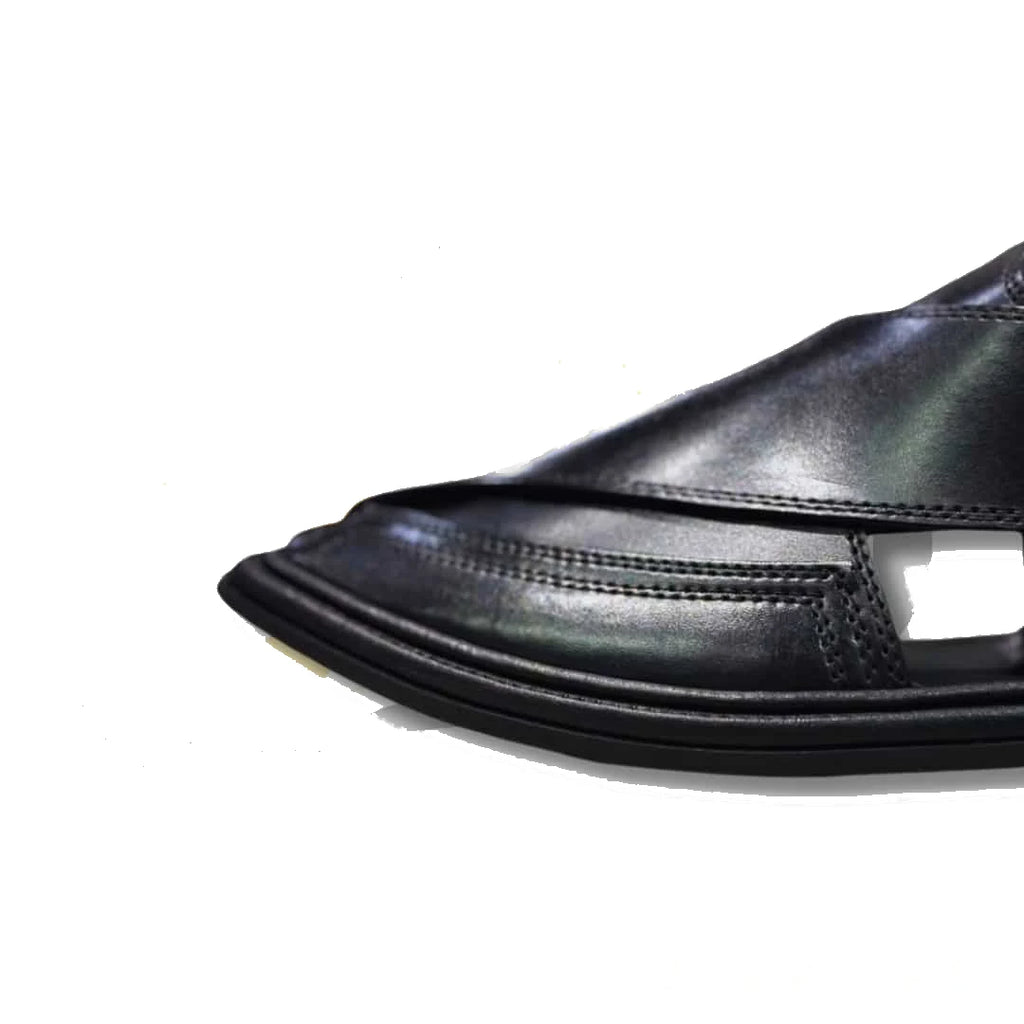 Black Takidar Peshawari Chappal - view 3