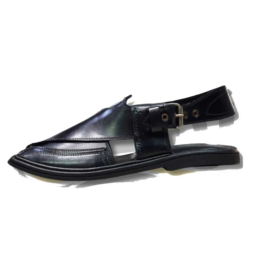 Black Takidar Peshawari Chappal - view 2