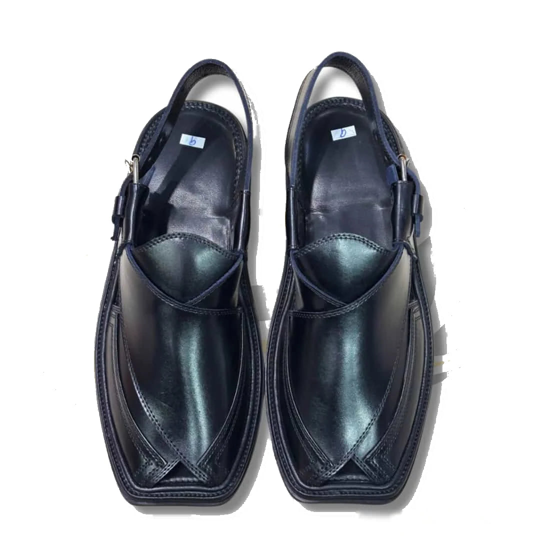 Black Takidar Peshawari Chappal