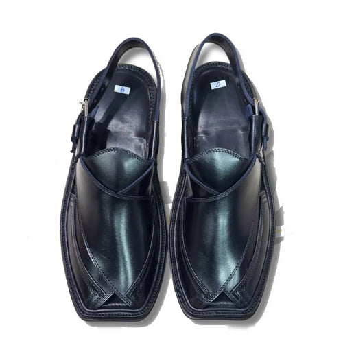 Black Takidar Peshawari Chappal