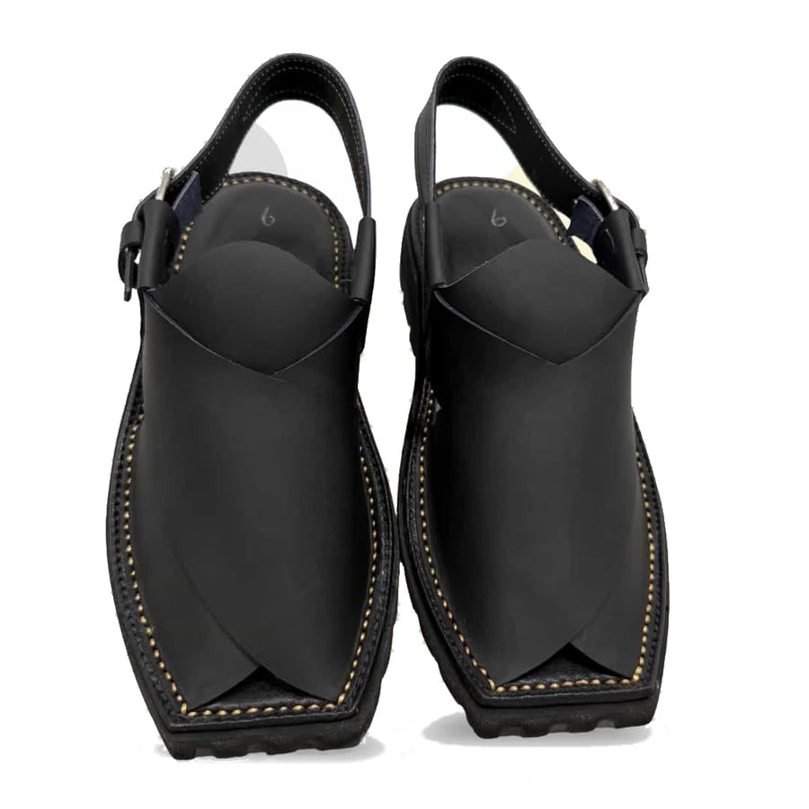 Black Vibram Sole Peshawari Chappal