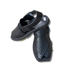 Black Woven Takidar Peshawari Chappal - Medium Sole - view 2