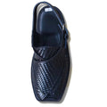 Black Woven Takidar Peshawari Chappal - Medium Sole
