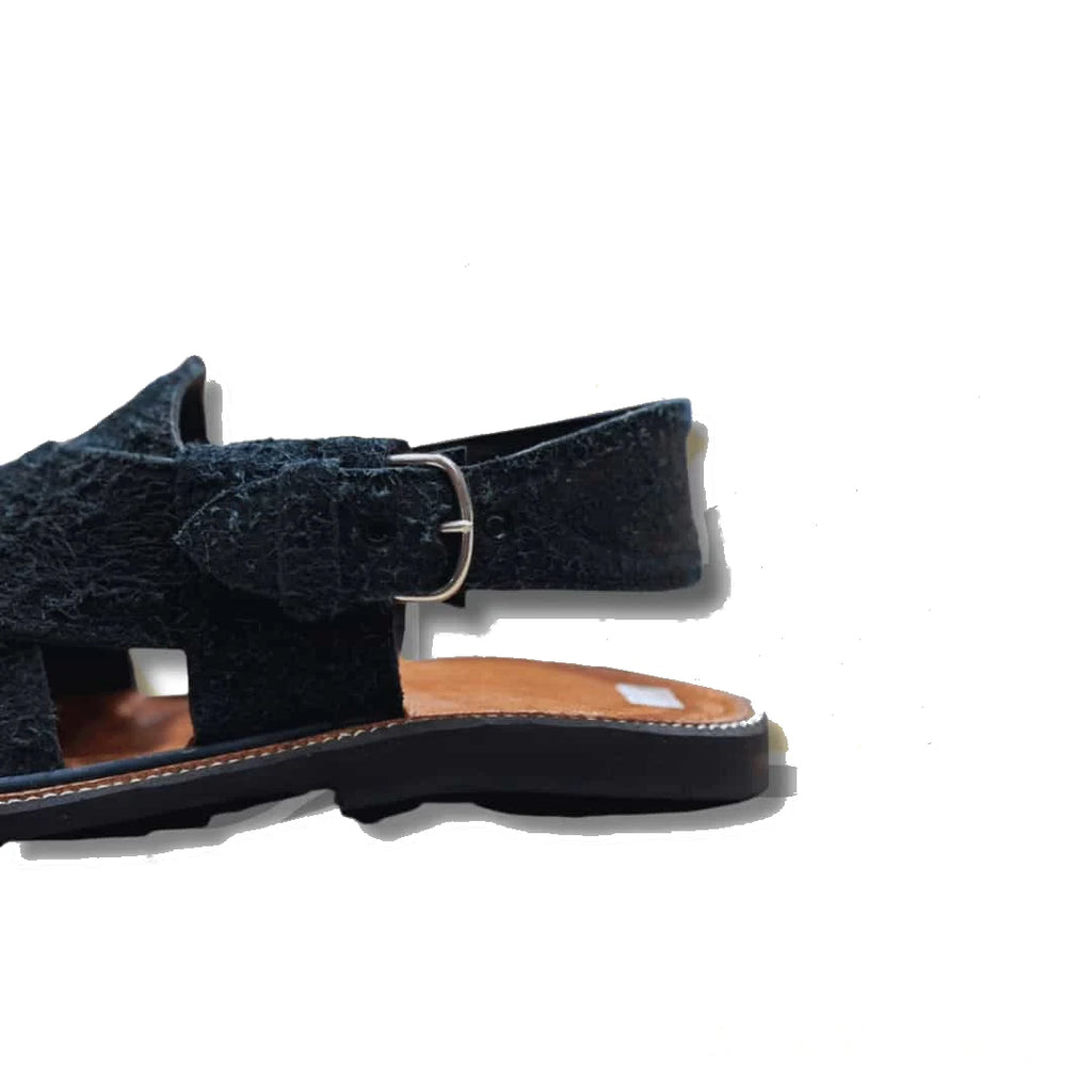 Blue Suede Peshawari Chappal - view 3