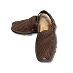 Brown Woven Gol-T Peshawari Chappal - view 2