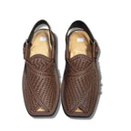 Brown Woven Gol-T Peshawari Chappal