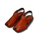 Burgundy Gol T Peshawari Chappal - view 2