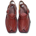Burgundy Takidar Peshawari Chappal