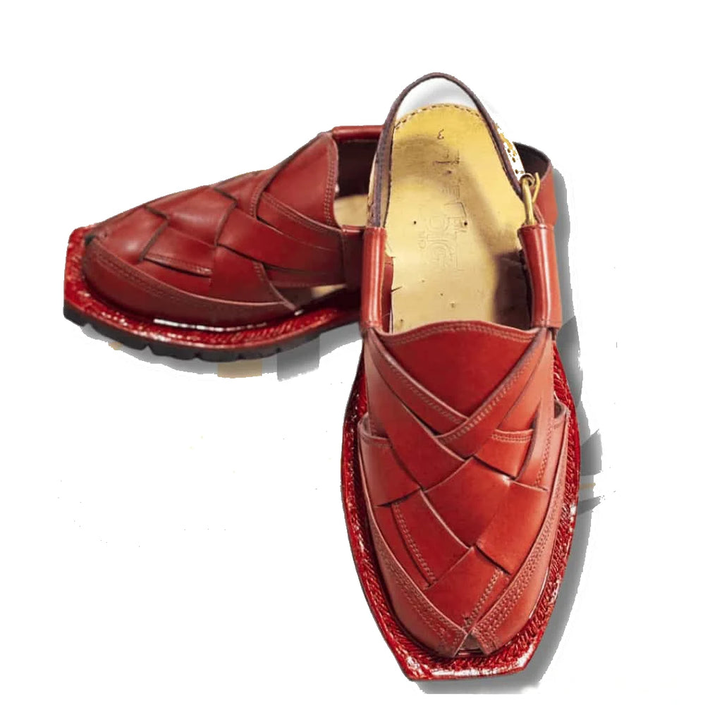 Burgundy Quetta Norozi Chappal with Double Sole - view 2