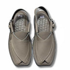 Dark Beige Crocodile Texture Takidar Peshawari Chappal
