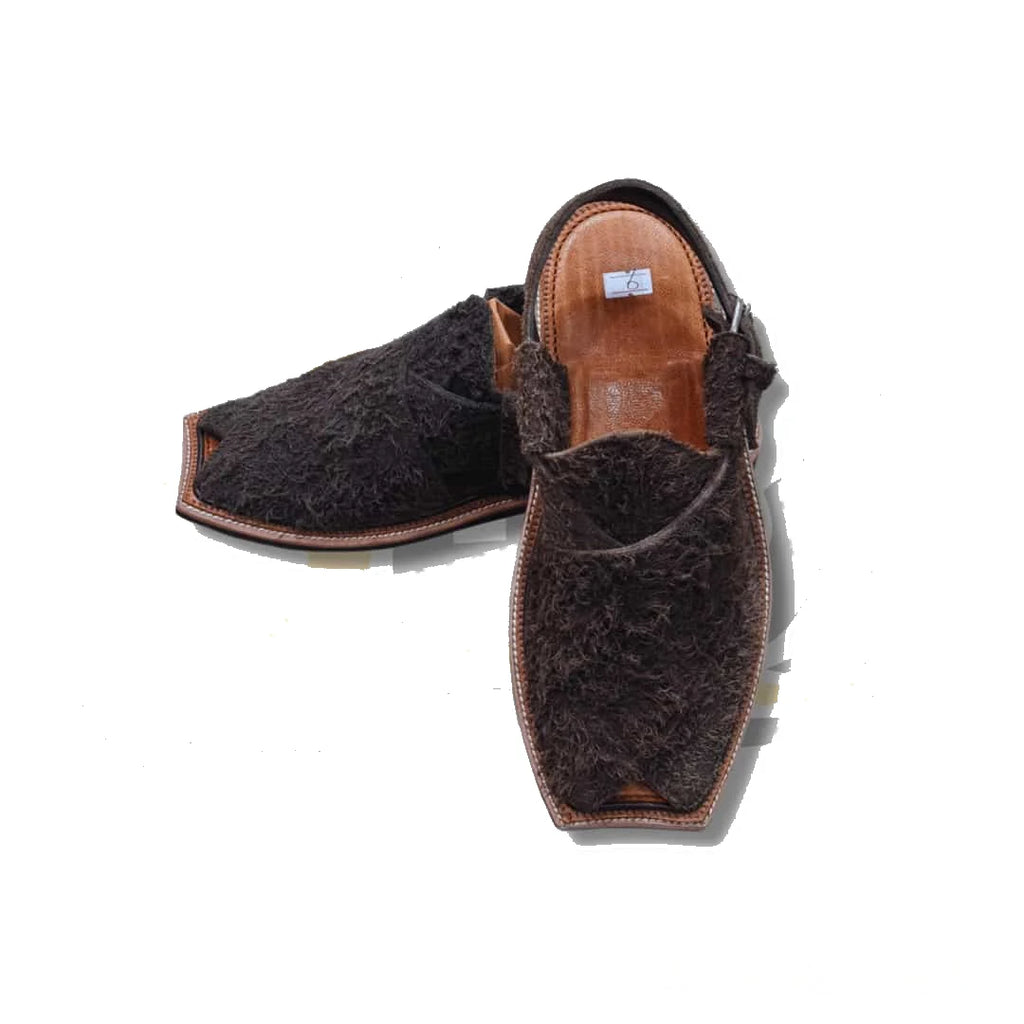 Dark Brown Suede Peshawari Chappal - view 2
