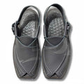 Dark Gray Crocodile Texture Takidar Peshawari Chappal