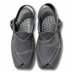 Dark Gray Crocodile Texture Takidar Peshawari Chappal