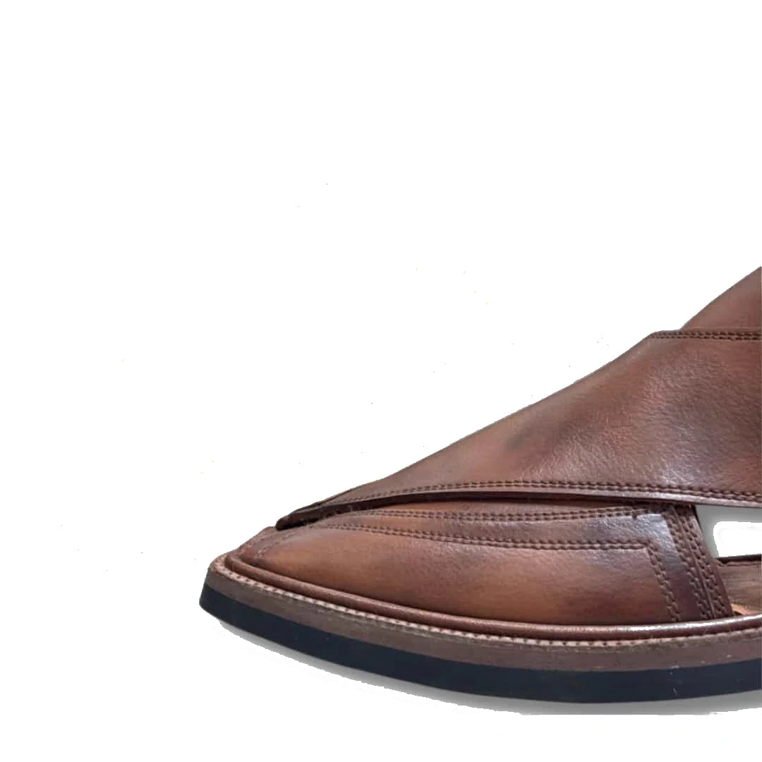 Double Shade Medium Sole Takidar Peshawari Chappal - view 5