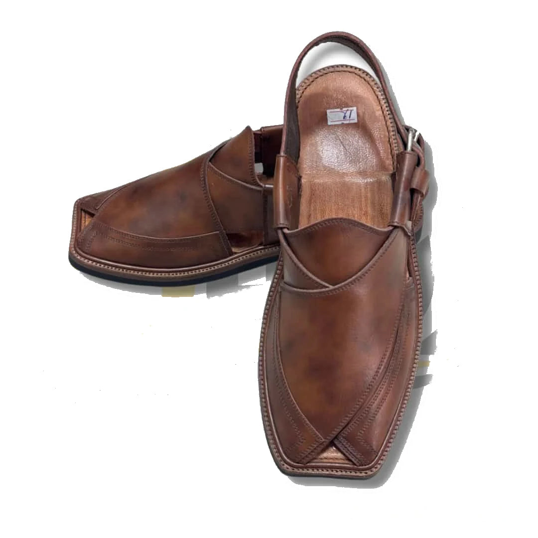 Double Shade Medium Sole Takidar Peshawari Chappal - view 2