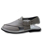 Gray Crocodile Texture Takidar Peshawari Chappal - view 2