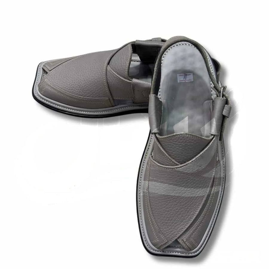 Gray Crocodile Texture Takidar Peshawari Chappal