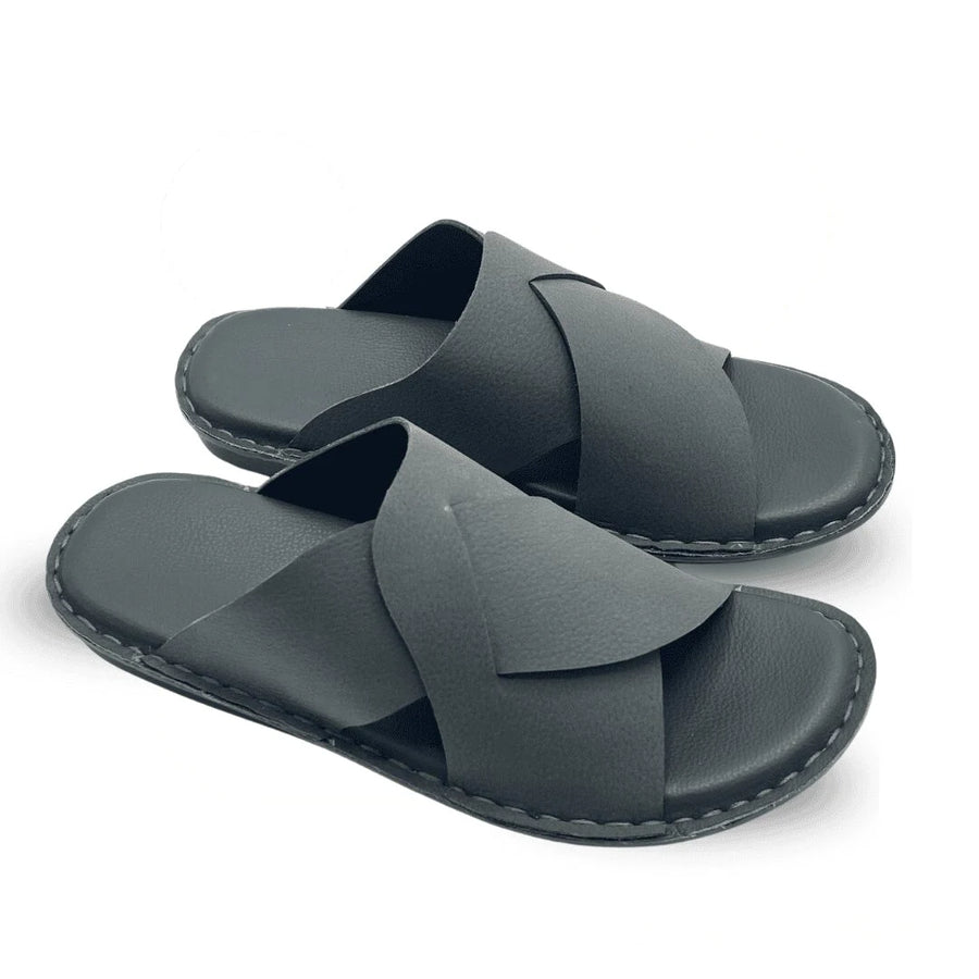 Handmade Gray Soft Sole Slippers