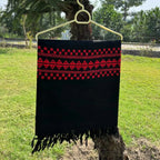 Ladies Black Pashmina Shawl with Red Border