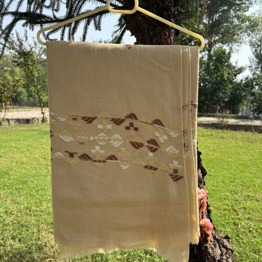 Ladies Ivory Cream Pashmina Shawl