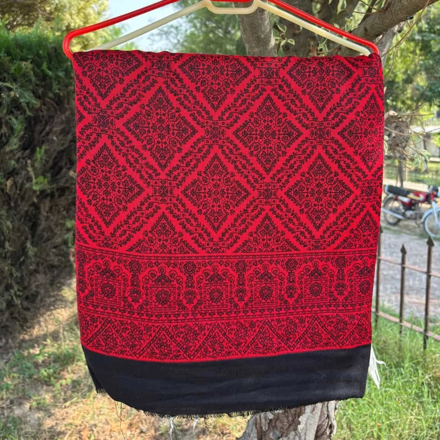 Ladies Red Pashmina Swati Shawl