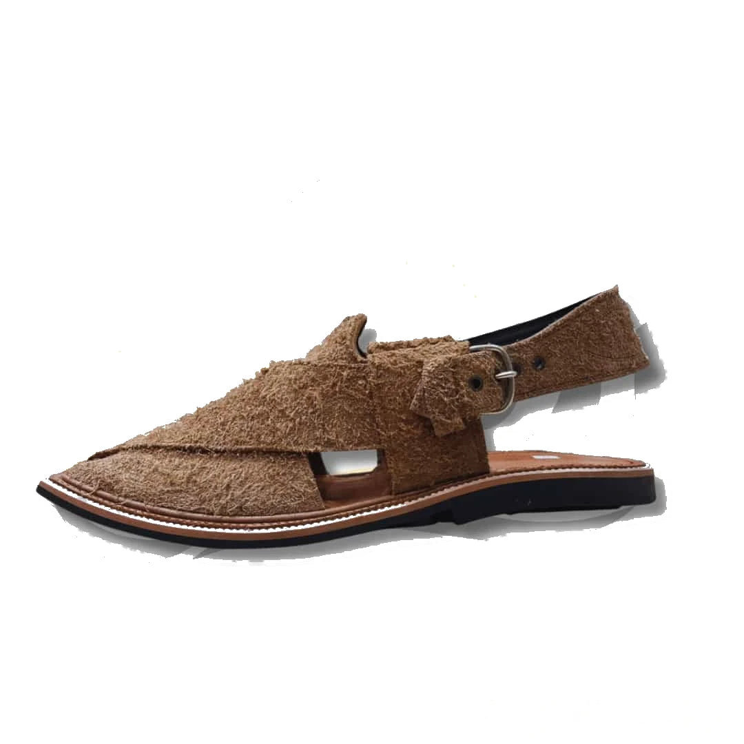 Light Brown Suede Peshawari Chappal - view 3