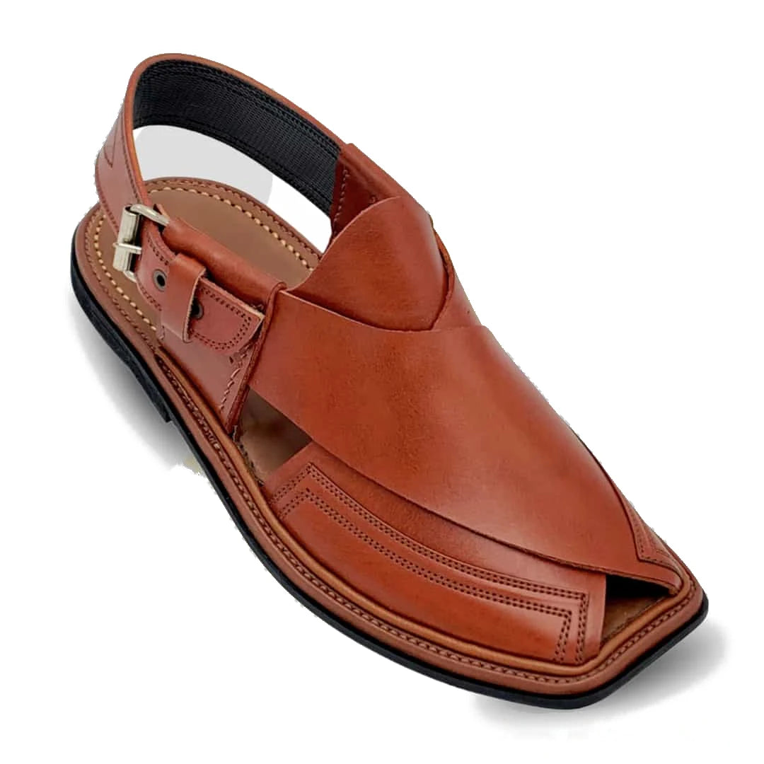 Mustard Gol T Takidar Peshawari Chappal - view 3