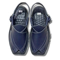 Navy Blue Crocodile Texture Takidar Peshawari Chappal