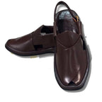 Premium Dark Brown Smart Zalmi Round Edge Peshawari Chappal - view 3