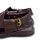 Premium Dark Brown Smart Zalmi Round Edge Peshawari Chappal - view 4