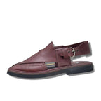 Radish Brown Dotted Takidar Medium Sole Peshawari Chappal - view 3