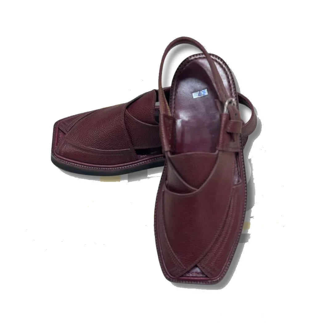 Radish Brown Dotted Takidar Medium Sole Peshawari Chappal - view 2