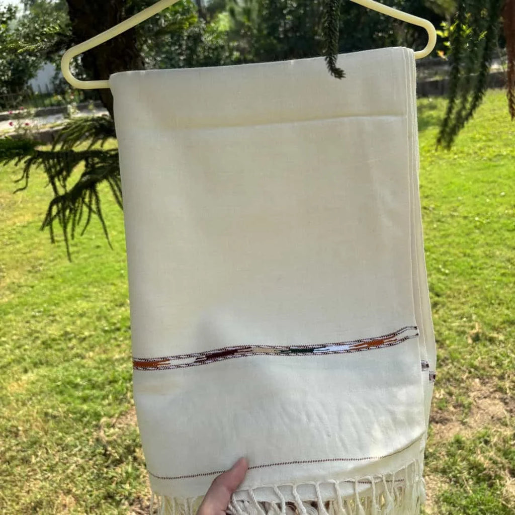Men's Off-White Wool Shawl-E-Hindi - view 2