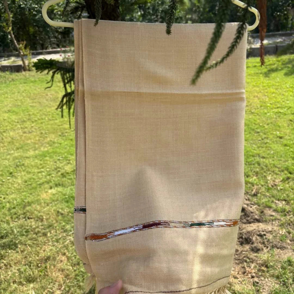 Men’s Cream Wool Shawl-E-Hindi - view 2