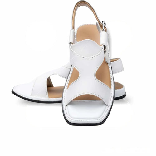 White Zalmi Panjedar Chappal
