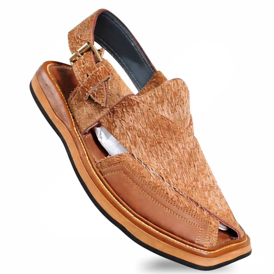 Yellow Mate Suede Smart Kaptaan Peshawari Chappal
