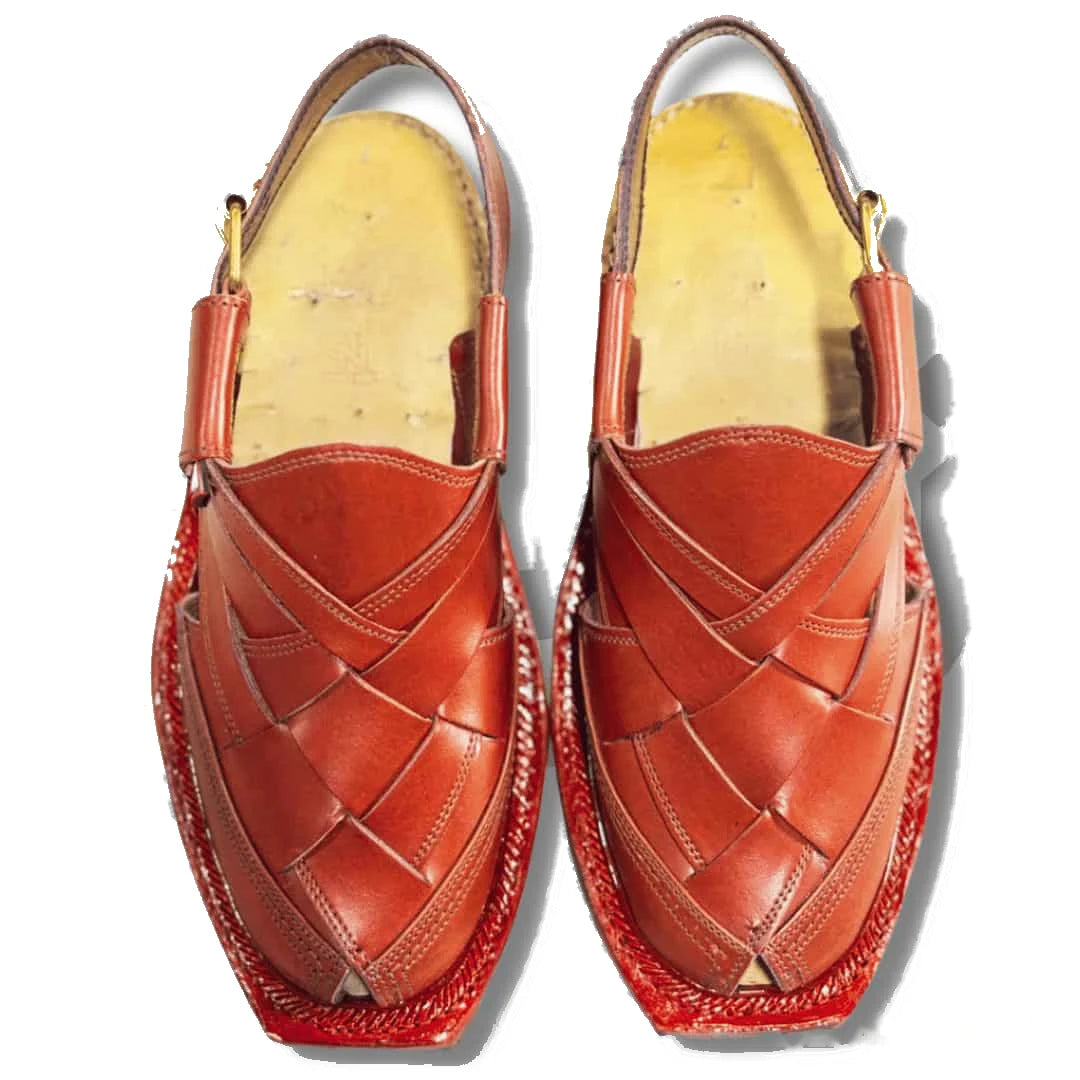 Burgundy Quetta Norozi Chappal with Double Sole