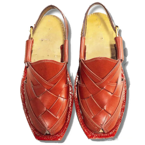 Burgundy Quetta Norozi Chappal with Double Sole